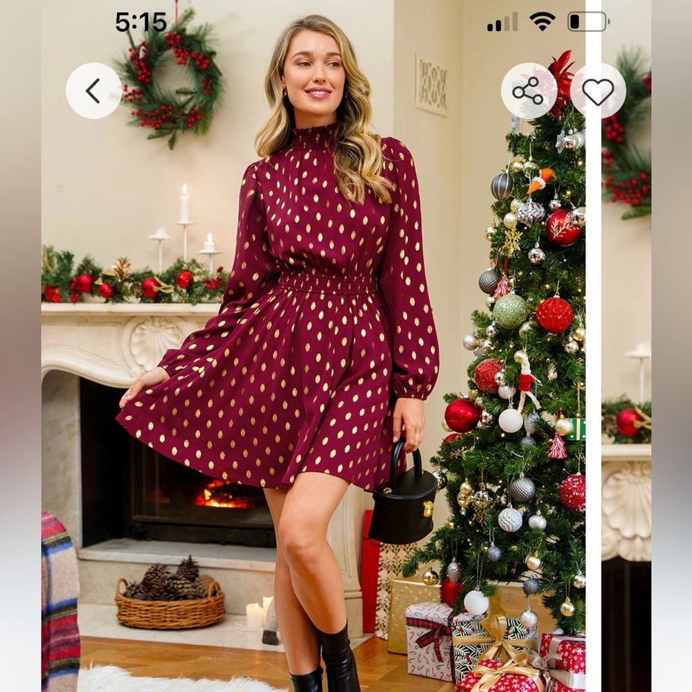 CUPSHE dress red and gold size Large